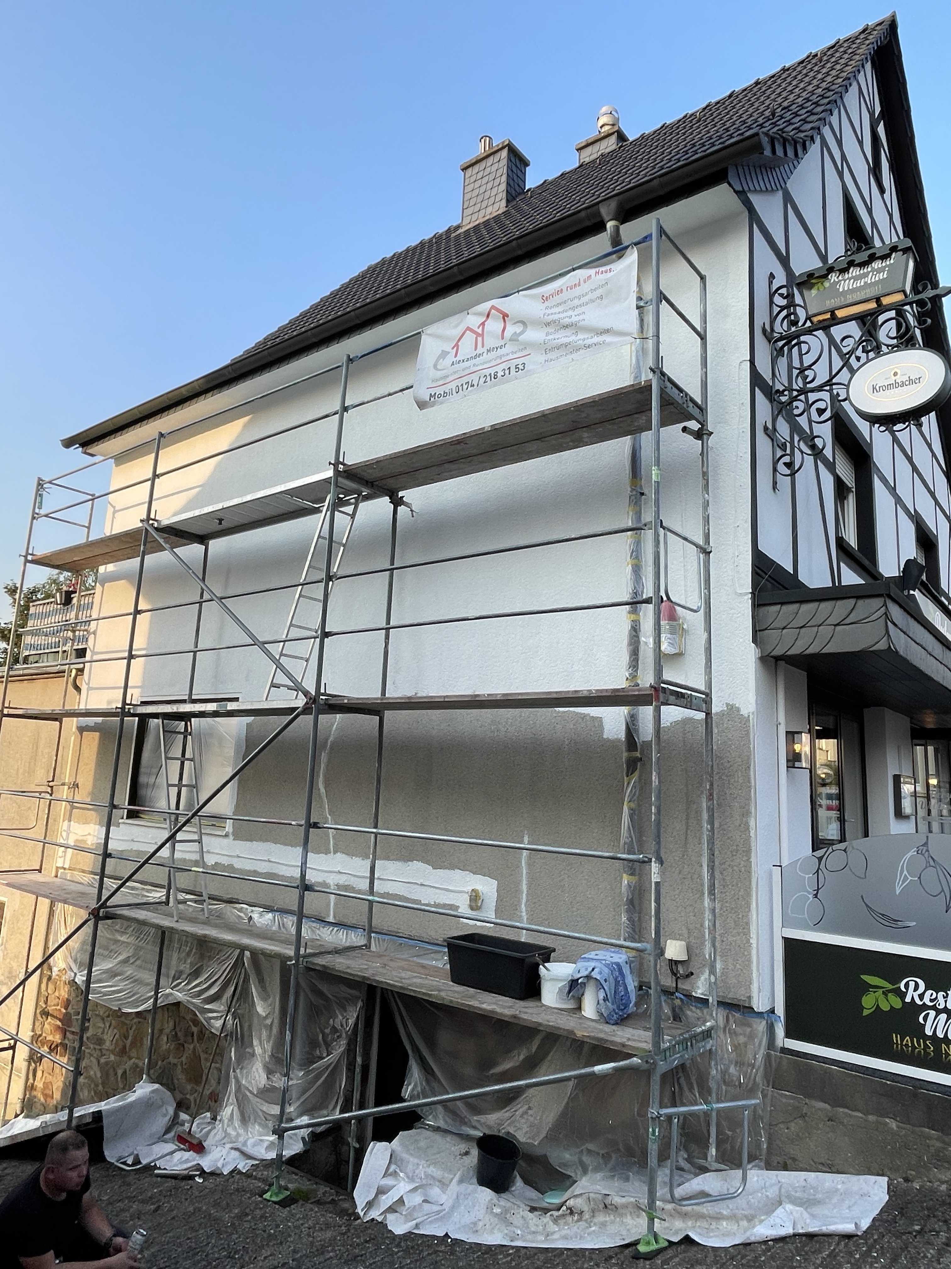 Fassade während Renovierung