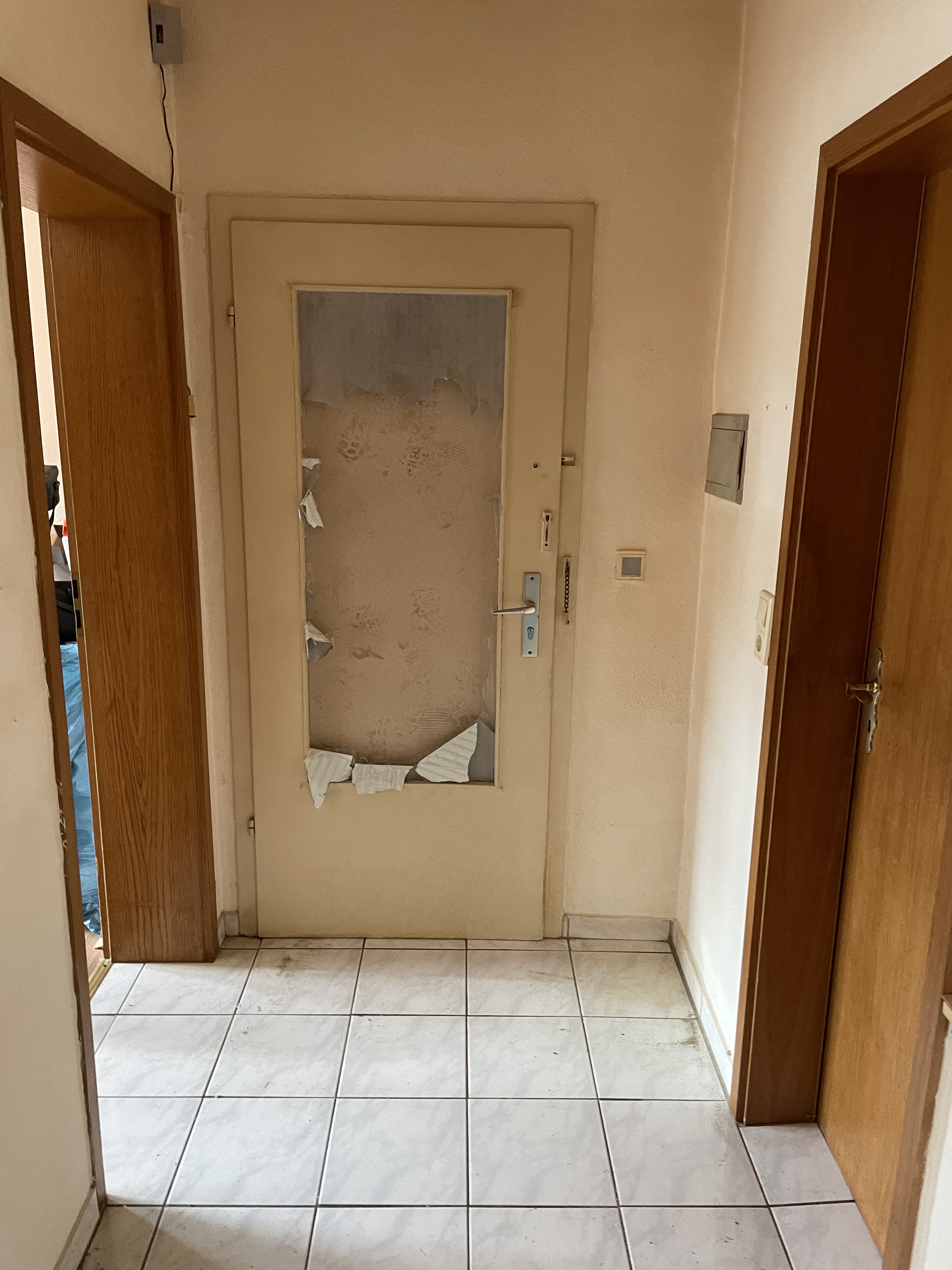 Eingangstür vor Renovierung